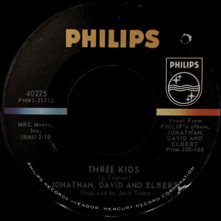 Jonathan, David And Elbert - Three Kids / Woke Up This Morning side A