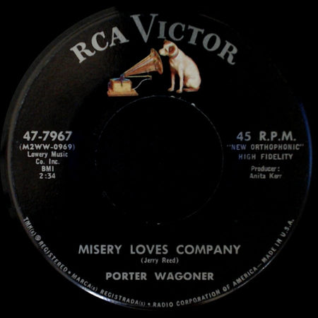 Porter Wagoner - Misery Loves Company / I Cried Again side A