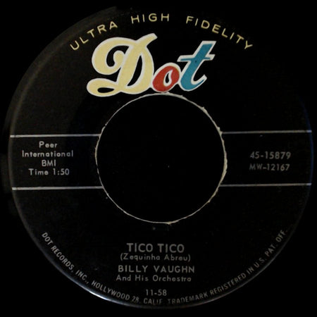 Billy Vaughn And His Orchestra - Blue Hawaii / Tico Tico side B