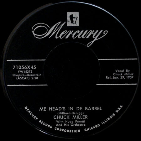 Chuck Miller - Good Mornin' Darlin' (It's Time To Say Goodnight) / Me Head's In De Barrel side B