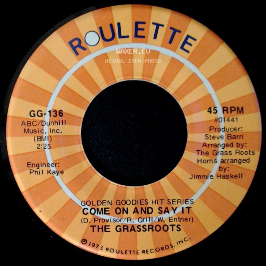 The Grassroots - Come On And Say It / Temptation Eyes side A