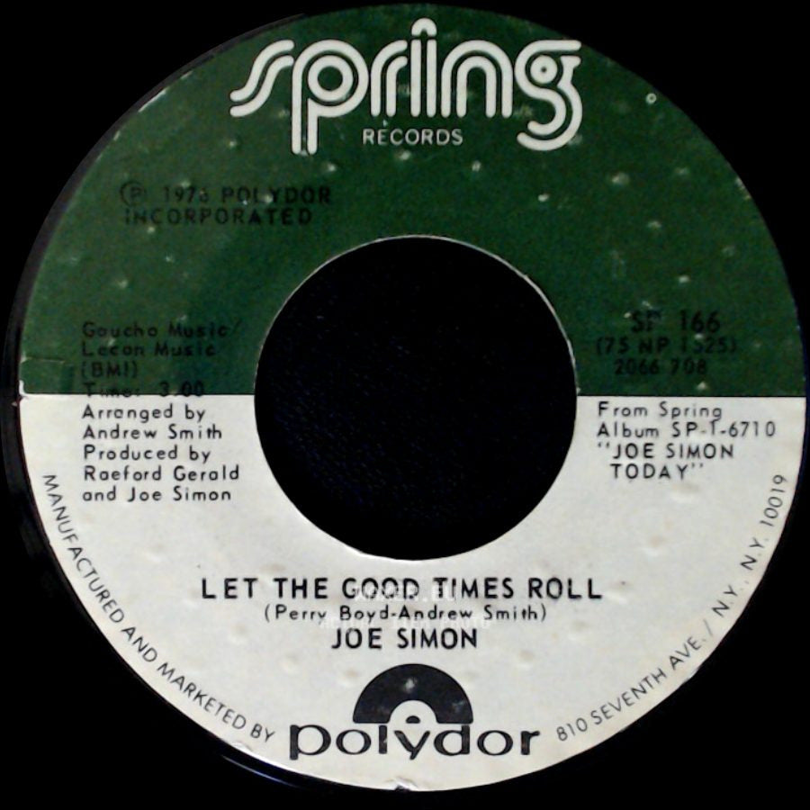 Joe Simon - Come Get To This / Let The Good Times Roll side B