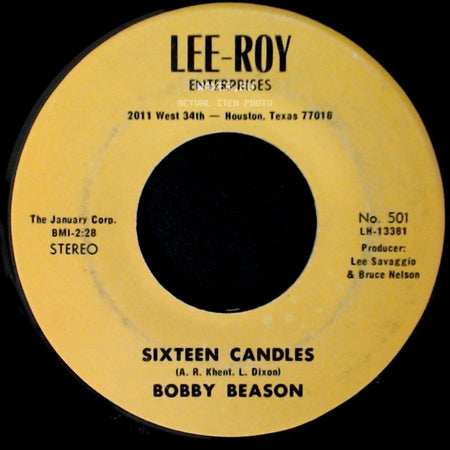 Bobby Beason - Got You On My Mind / Sixteen Candles side B