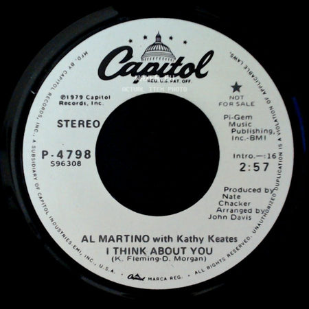Al Martino With Kathy Keates - I Think About You / I Think About You side A