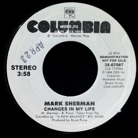 Mark Sherman - Changes In My Life / Changes In My Life side A