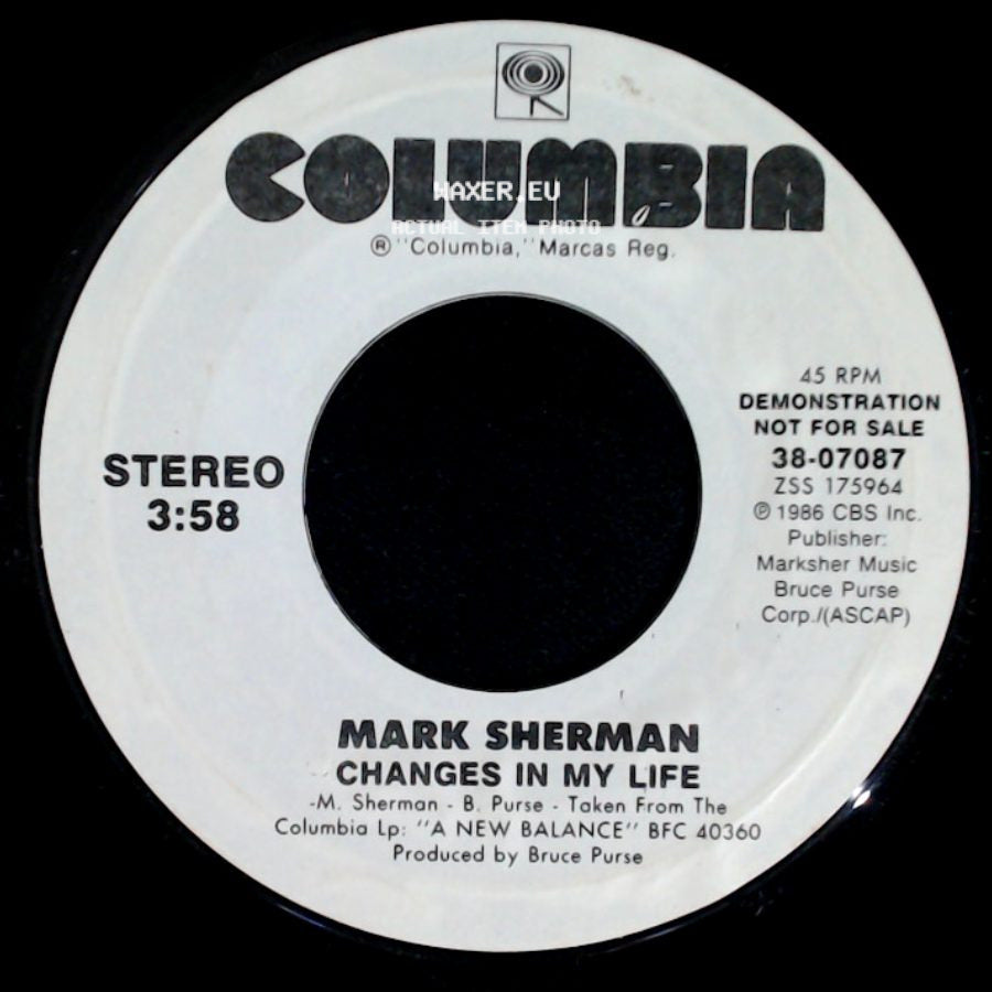 Mark Sherman - Changes In My Life / Changes In My Life side B