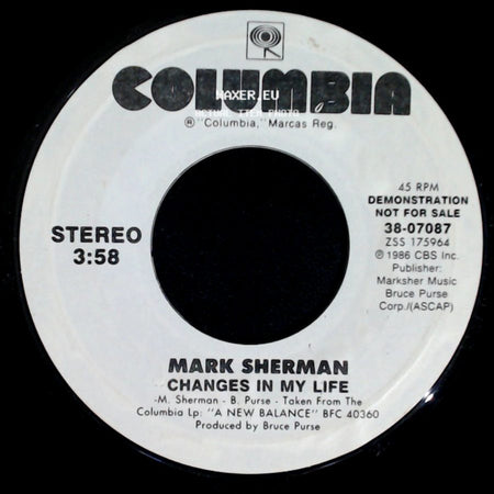 Mark Sherman - Changes In My Life / Changes In My Life side B