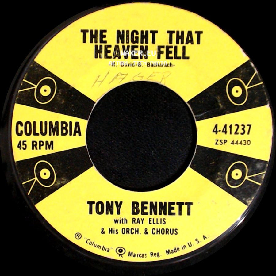 Tony Bennett With Ray Ellis & His Orch. & Chorus - The Night That Heaven Fell / Firefly side A