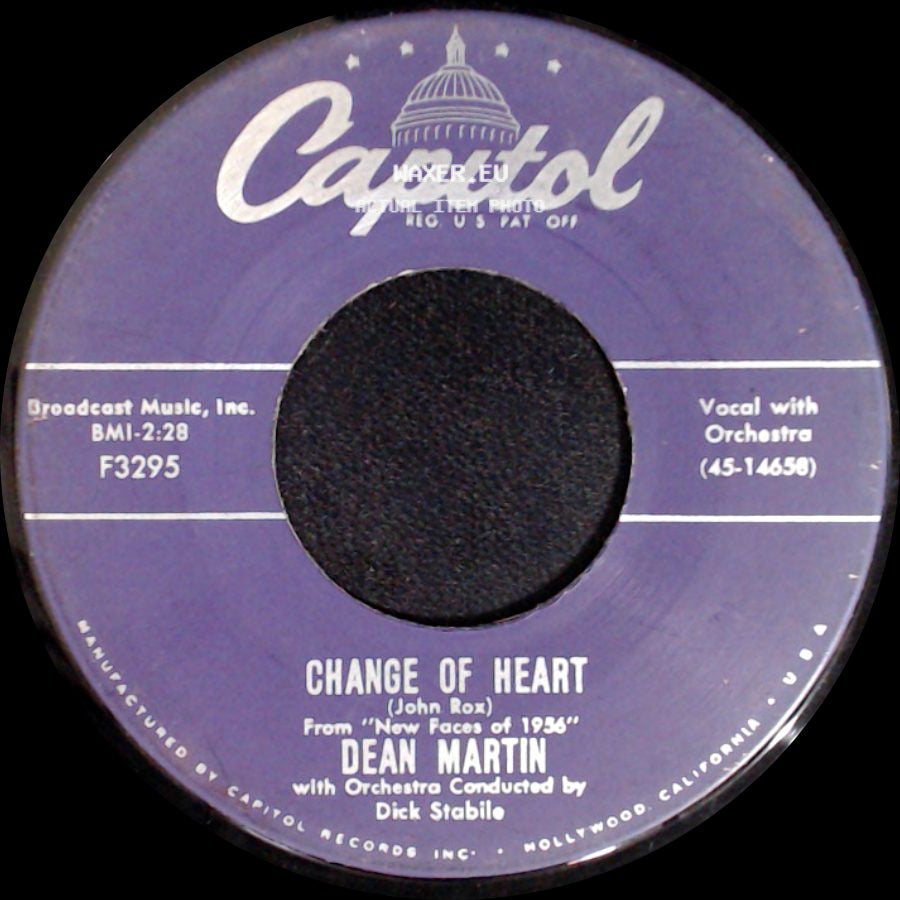 Dean Martin - Memories Are Made Of This / Change Of Heart side B