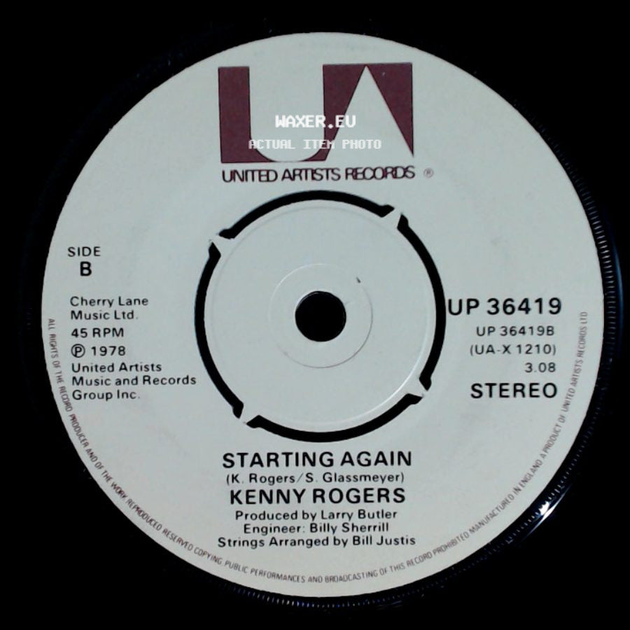 Kenny Rogers - Love Or Something Like It / Starting Again side B