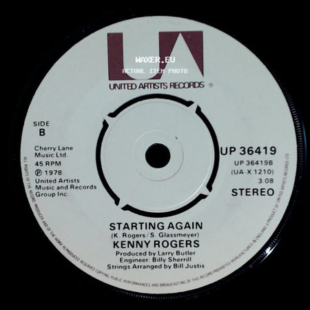 Kenny Rogers - Love Or Something Like It / Starting Again side B