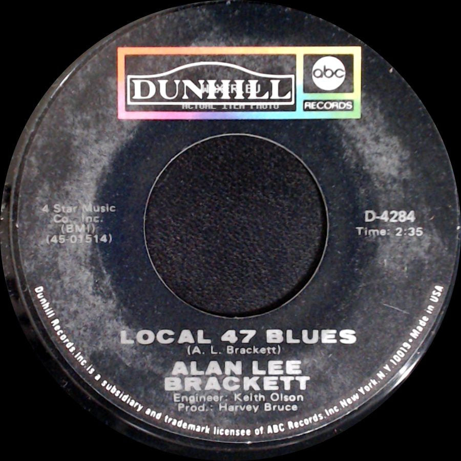 Alan Lee Brackett - Cherokee Woman / Local 47 Blues side B