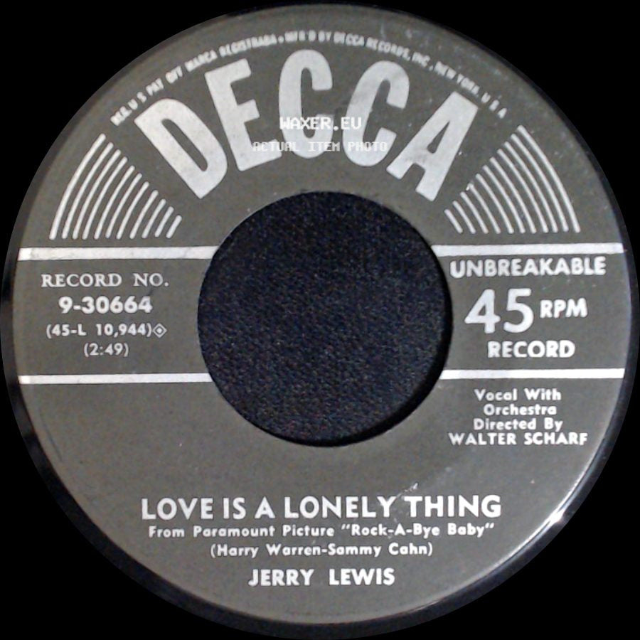 Jerry Lewis - Dormi-Dormi-Dormi (Sleep-Sleep-Sleep) / Love Is A Lonely Thing side B