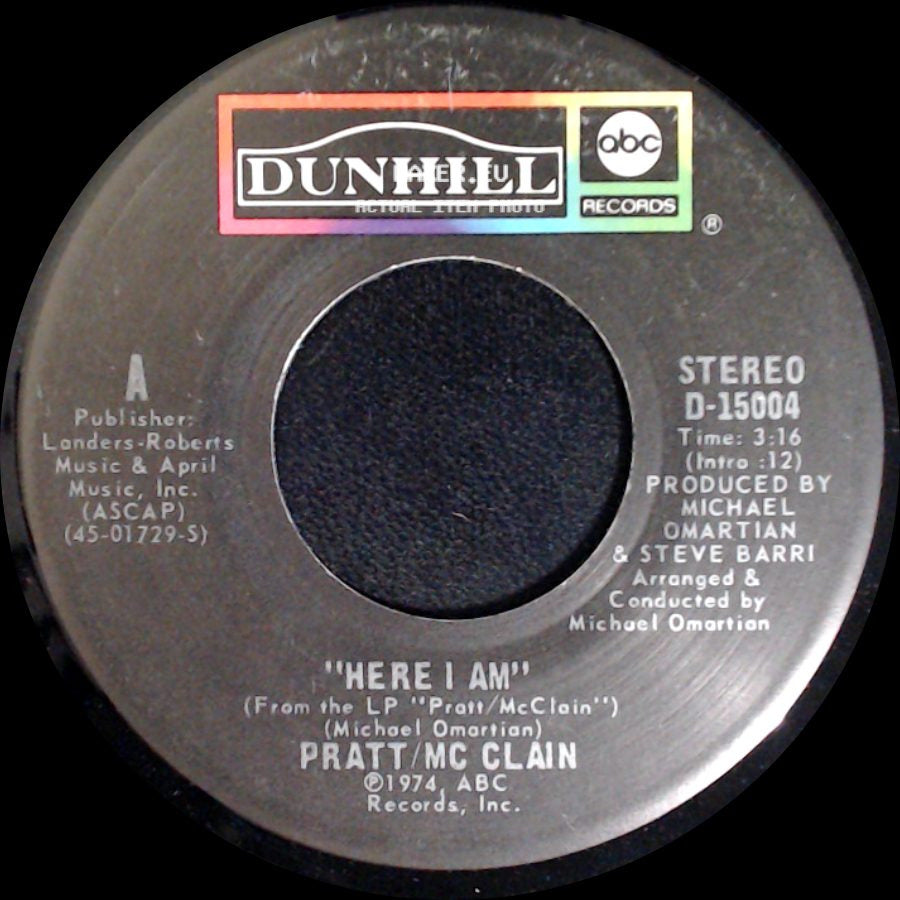 Pratt/Mc Clain - Here I Am / Turn! Turn! Turn! (To Everything There Is A Season) side A