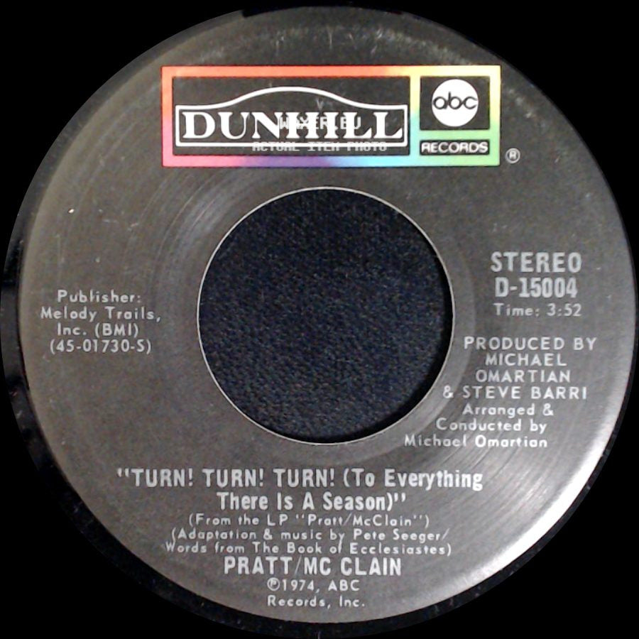 Pratt/Mc Clain - Here I Am / Turn! Turn! Turn! (To Everything There Is A Season) side B