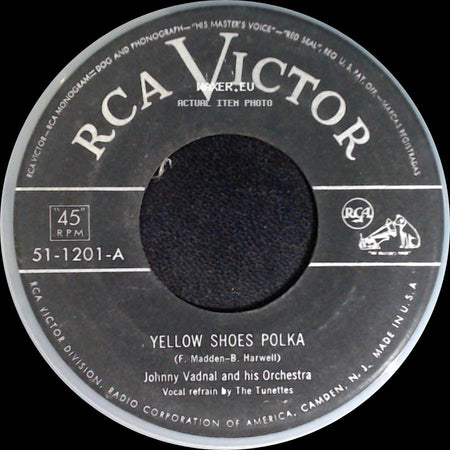 Johnny Vadnal And His Orchestra - Yellow Shoes Polka / Three Little Girls Dressed In Blue side A