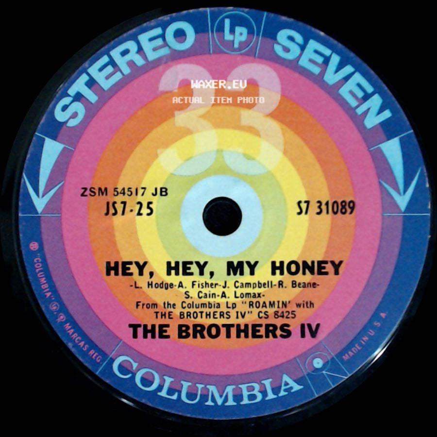 The Brothers Iv - Low Bridge / Hey, Hey, My Honey side B