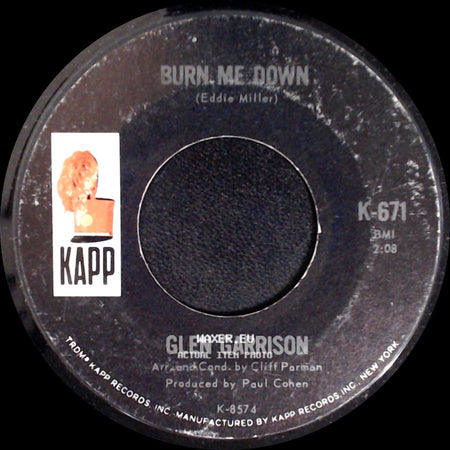 Glen Garrison - Burn Me Down / I Feel A Sin Coming On side A
