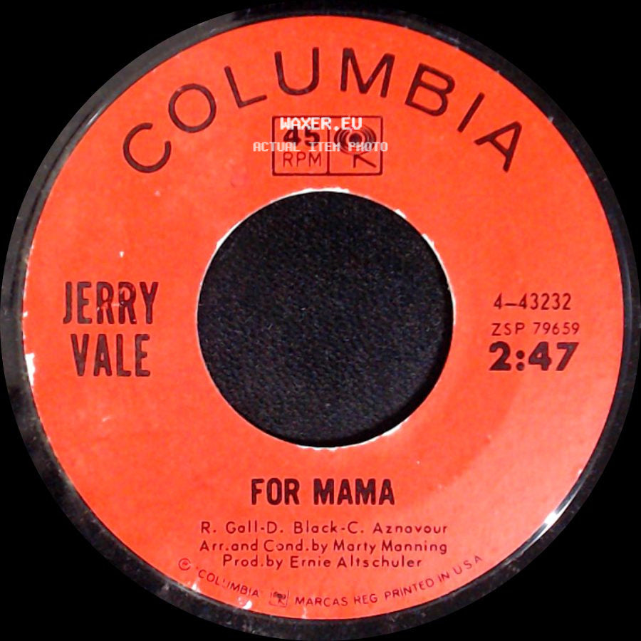 Jerry Vale - For Mama / Ti Adoro side A