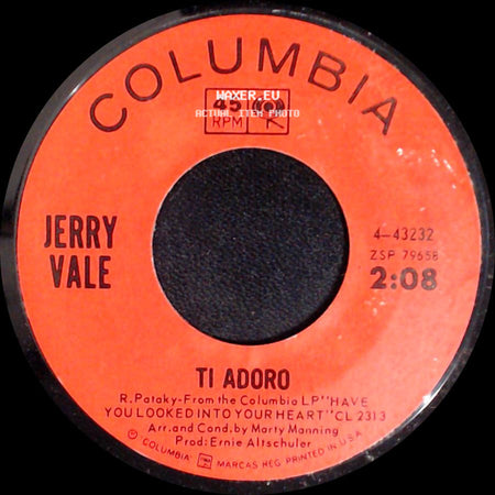 Jerry Vale - For Mama / Ti Adoro side B