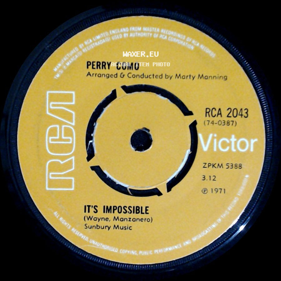 Perry Como - Long Life, Lots Of Happiness / It's Impossible side B