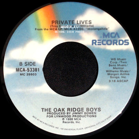 The Oak Ridge Boys - Gonna Take A Lot Of River / Private Lives side B