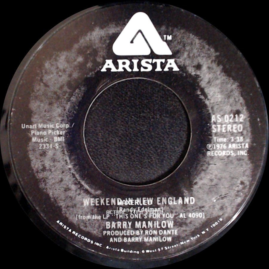 Barry Manilow - Weekend In New England / Say The Words side A