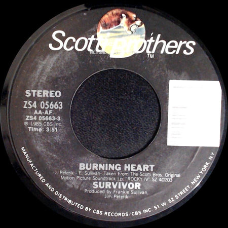 Survivor - Feels Like Love / Burning Heart side B