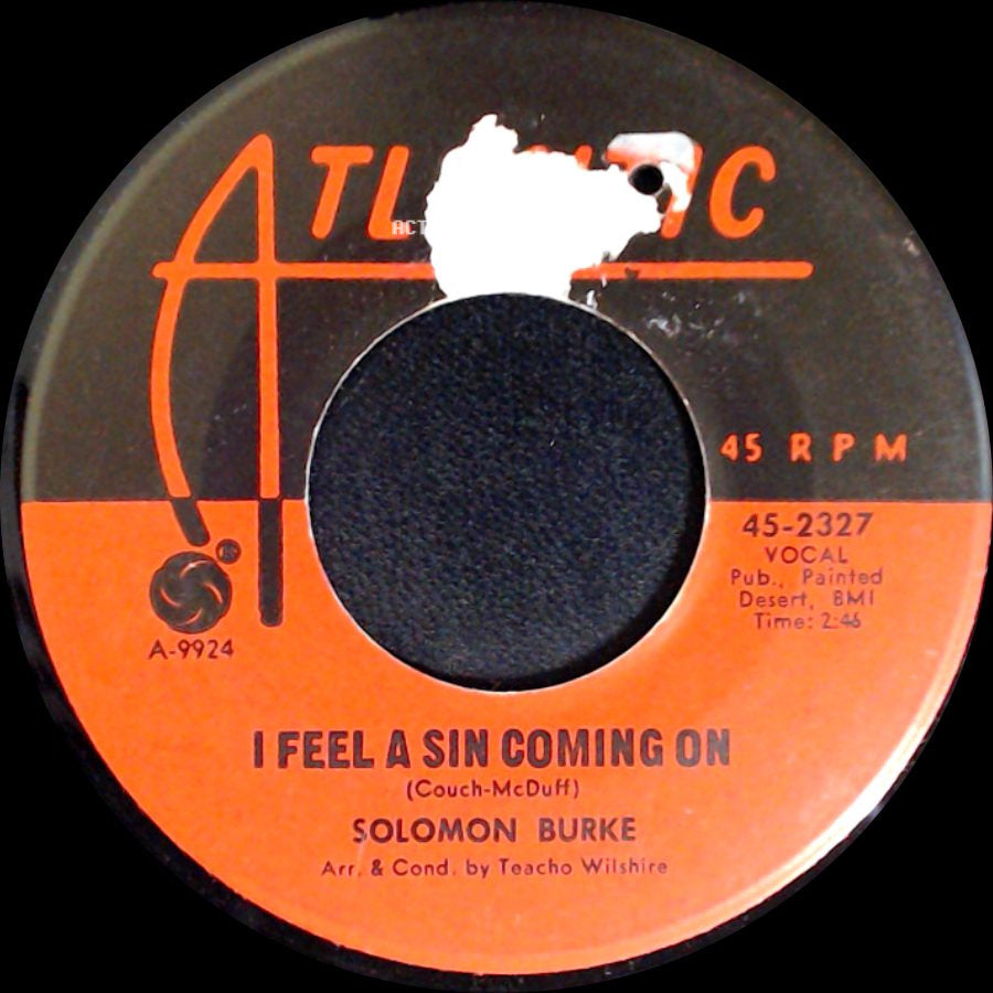 Solomon Burke - Mountain Of Pride / I Feel A Sin Coming On side B