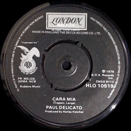 Paul Delicato - Cara Mia / Ice Cream Sodas And Lollipops And A Red Hot Spinning Top side A