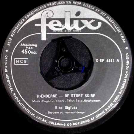 Elsa Sigfuss / Boolsen-Kvartetten - Hænderne - De Store Skibe / De Nære Ting - I En Klosterhave side A