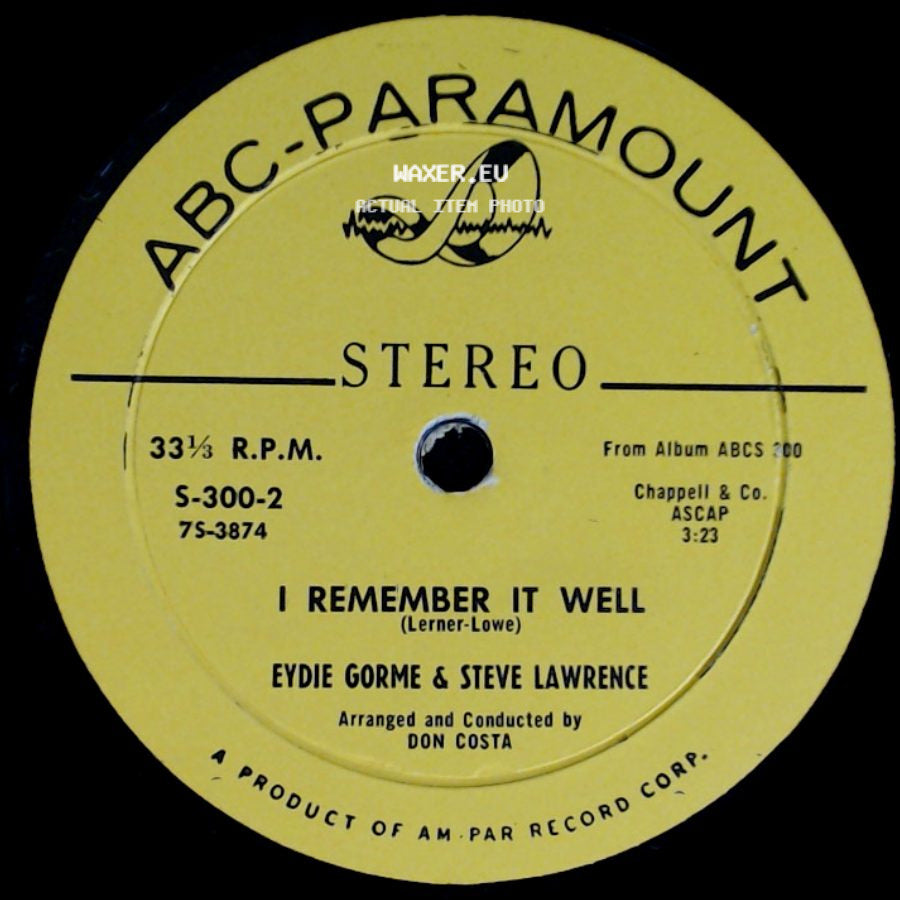 Eydie Gorme & Steve Lawrence - I Remember It Well / Baby, It's Cold Outside side A
