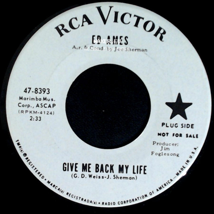 Ed Ames - Monica / Give Me Back My Life side B