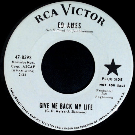 Ed Ames - Monica / Give Me Back My Life side B