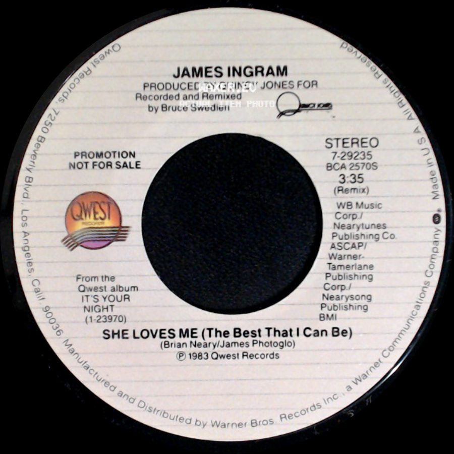 James Ingram - She Loves Me (The Best That I Can Be) / She Loves Me (The Best That I Can Be) side A