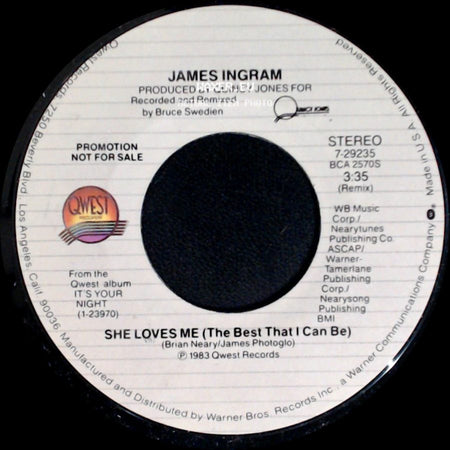 James Ingram - She Loves Me (The Best That I Can Be) / She Loves Me (The Best That I Can Be) side B