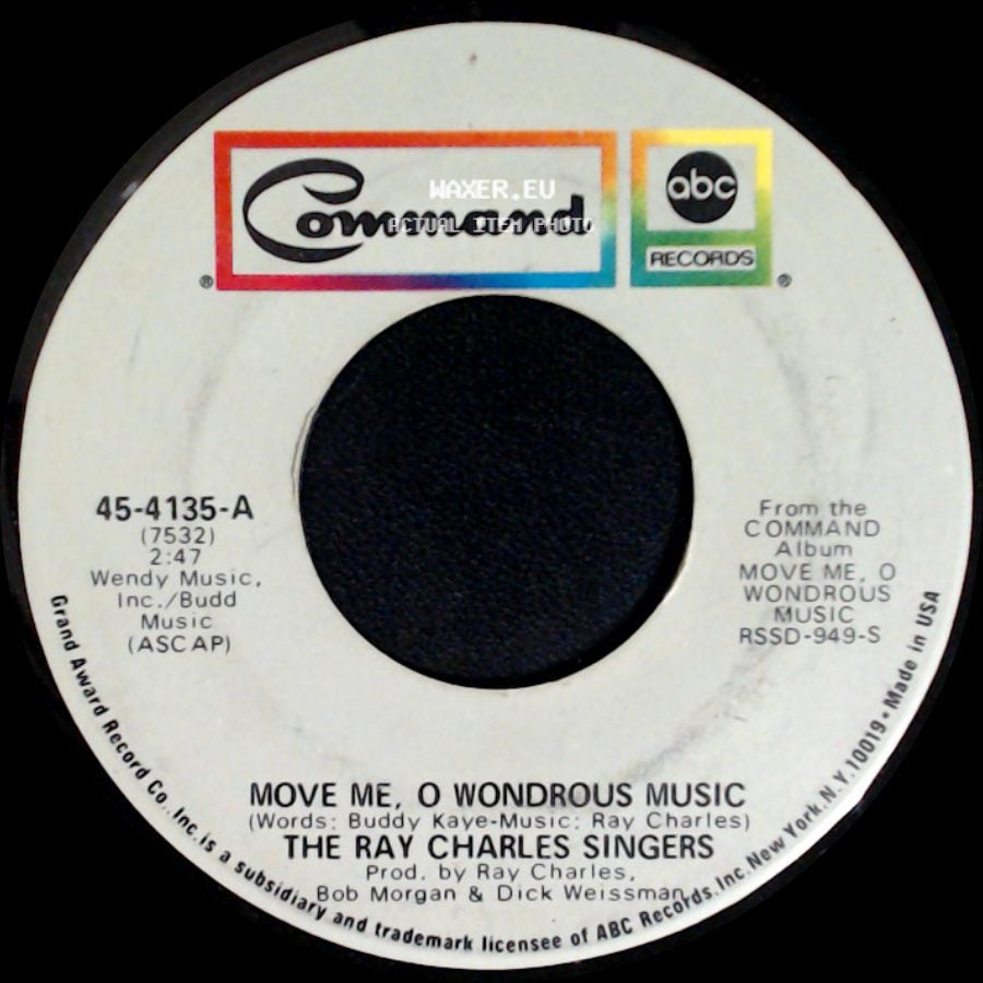 The Ray Charles Singers - Move Me, O Wondrous Music / I'll Fly Away side A
