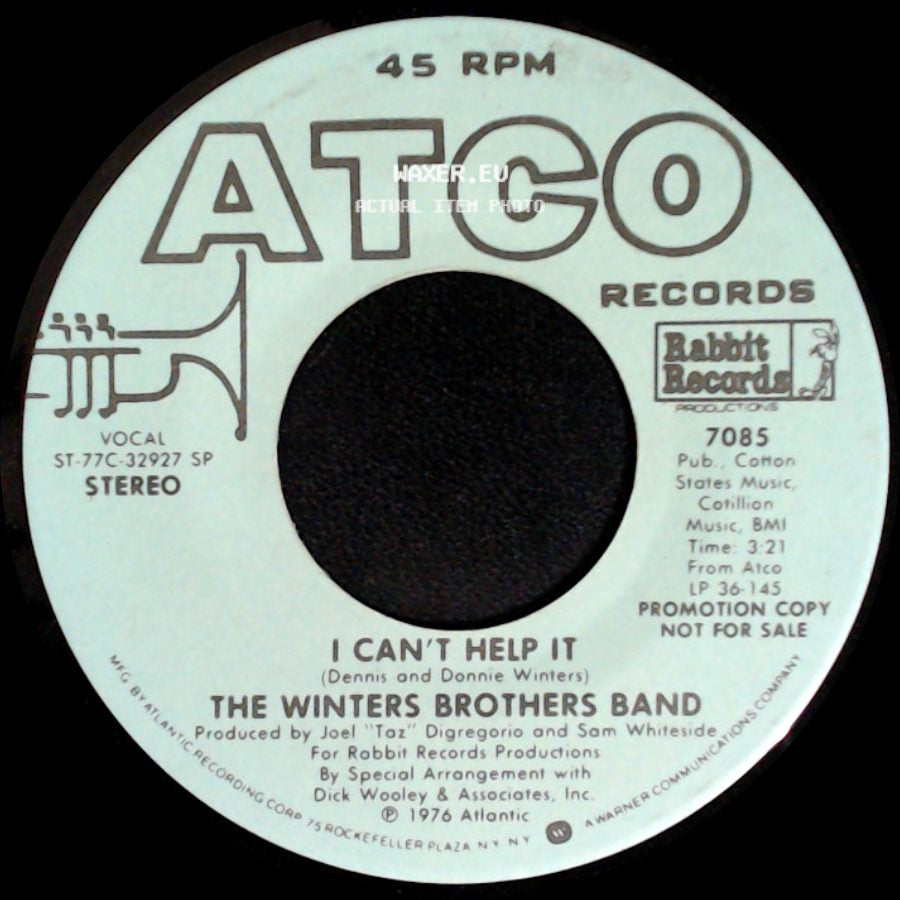 The Winters Brothers Band - I Can't Help It / I Can't Help It side A