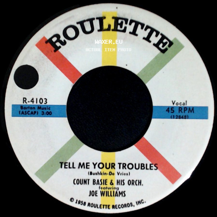 Count Basie & His Orch. Featuring Joe Williams - Tell Me Your Troubles / Hallelujah, I Love Her So side A