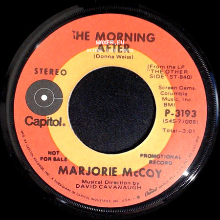 Marjorie Mccoy - The Morning After / The Thrill Is Gone (From Yesterday's Kiss) side A