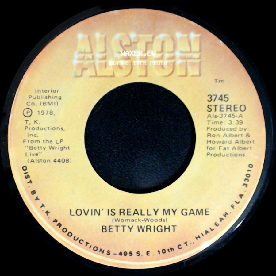 Betty Wright - A Song For You / Lovin' Is Really My Game side B