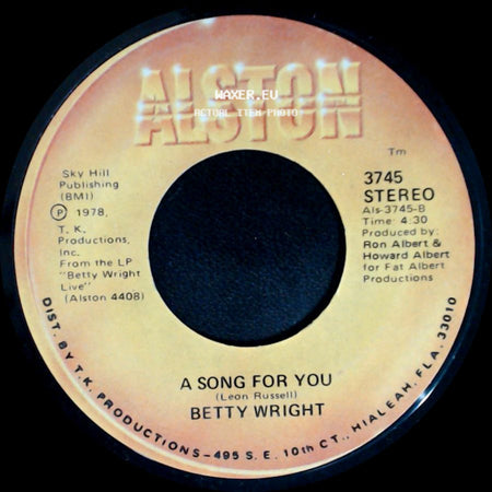 Betty Wright - Lovin' Is Really My Game / A Song For You side B