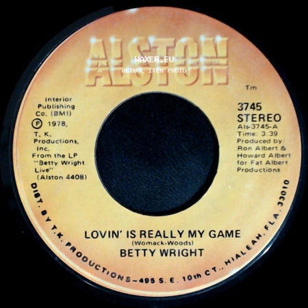 Betty Wright - A Song For You / Lovin' Is Really My Game side B