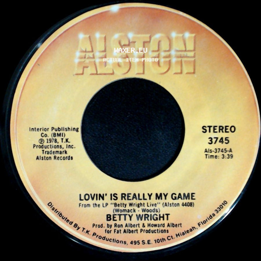 Betty Wright - A Song For You / Lovin' Is Really My Game side B