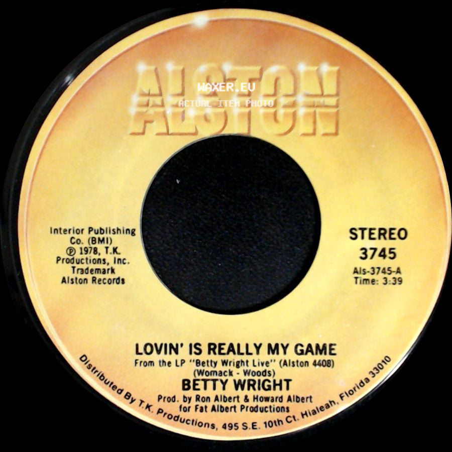 Betty Wright - A Song For You / Lovin' Is Really My Game side B