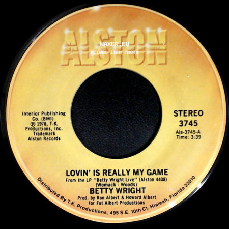 Betty Wright - A Song For You / Lovin' Is Really My Game side B