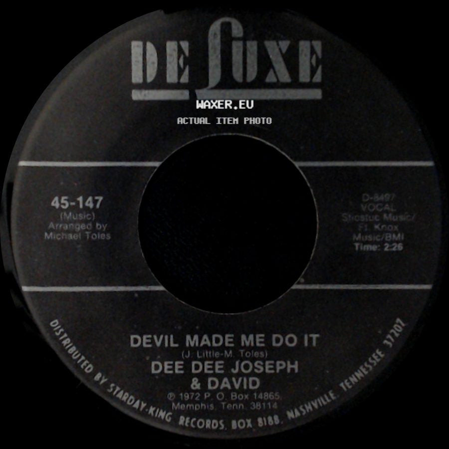 Dee Dee Joseph & David - Devil Made Me Do It / City Called Loneliville side A