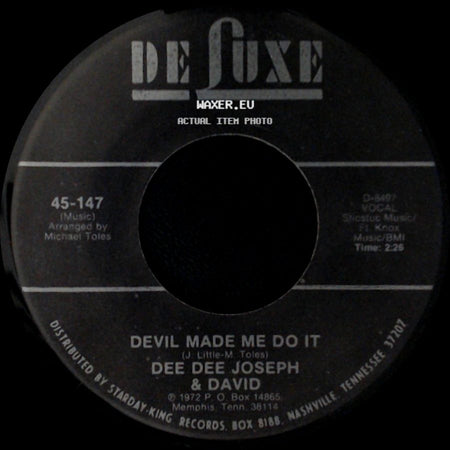 Dee Dee Joseph & David - Devil Made Me Do It / City Called Loneliville side A