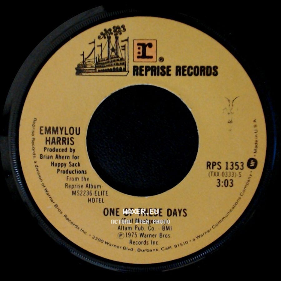 Emmylou Harris - One Of These Days / Till I Gain Control Again side A