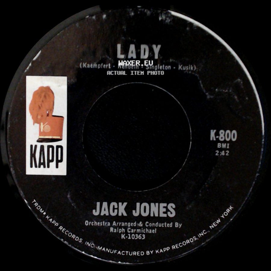 Jack Jones - Lady / Afraid To Love side A